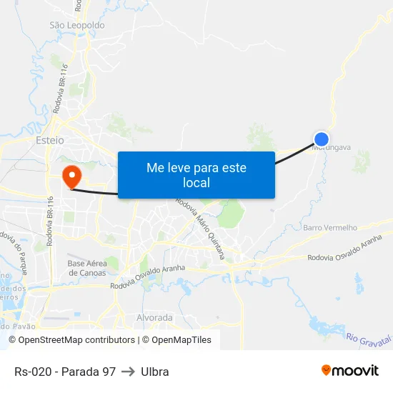 Rs-020 - Parada 97 to Ulbra map