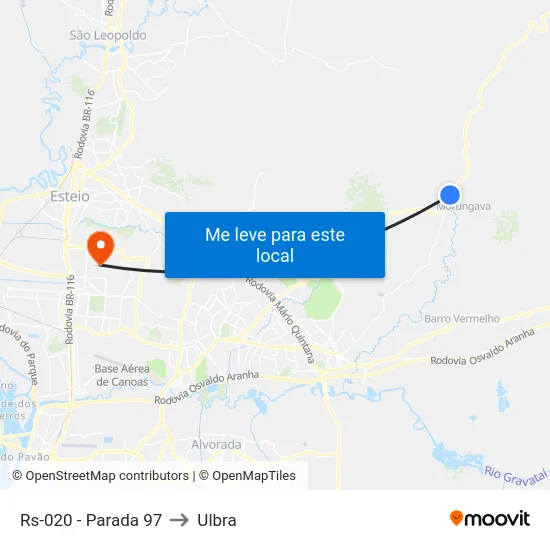 Rs-020 - Parada 97 to Ulbra map