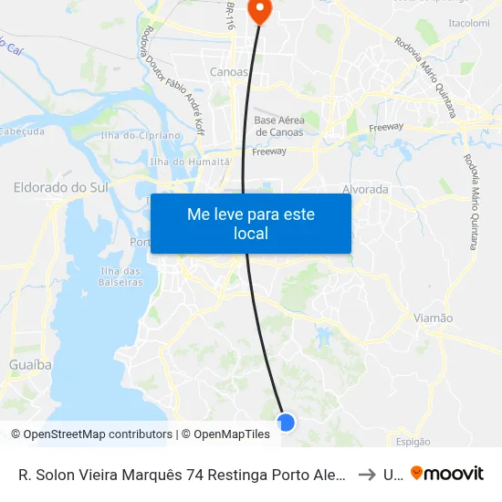 R. Solon Vieira Marquês 74 Restinga Porto Alegre - Rio Grande Do Sul 91791-602 Brasil to Ulbra map