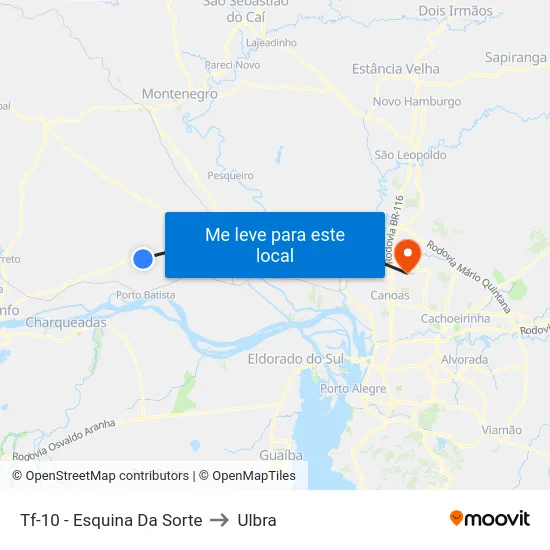 Tf-10 - Esquina Da Sorte to Ulbra map