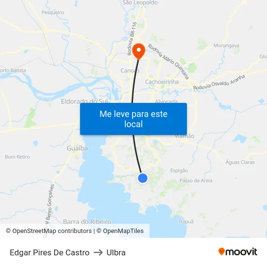 Edgar Pires De Castro to Ulbra map