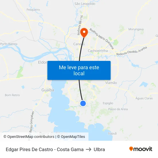 Edgar Pires De Castro - Costa Gama to Ulbra map