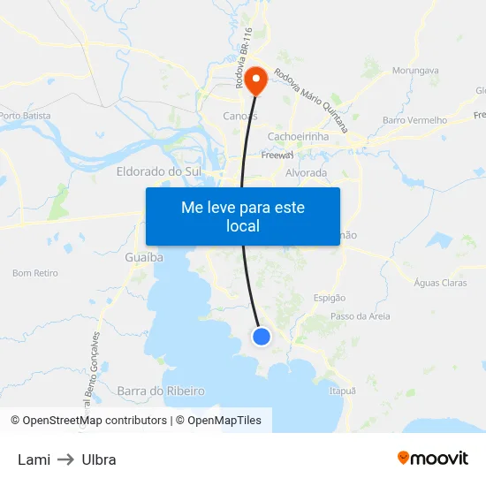 Lami to Ulbra map