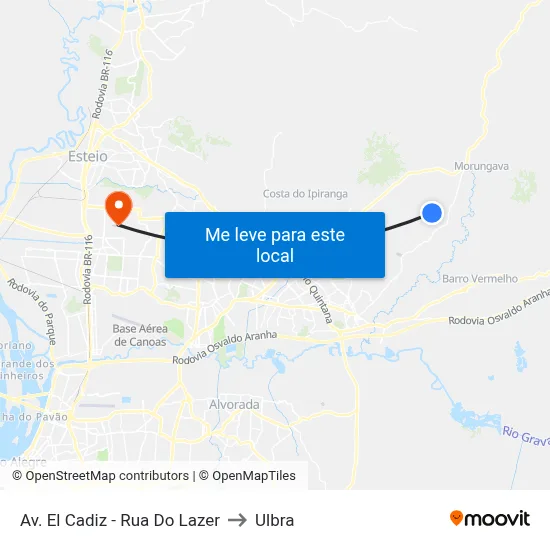 Av. El Cadiz - Rua Do Lazer to Ulbra map