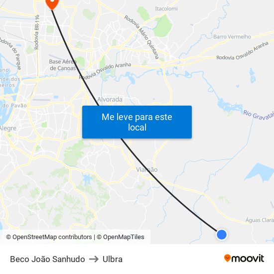 Beco João Sanhudo to Ulbra map