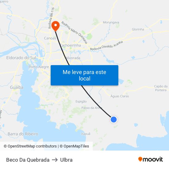 Beco Da Quebrada to Ulbra map