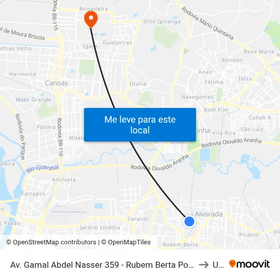 Av. Gamal Abdel Nasser 359 - Rubem Berta Porto Alegre - Rs 91170-001 Brasil to Ulbra map