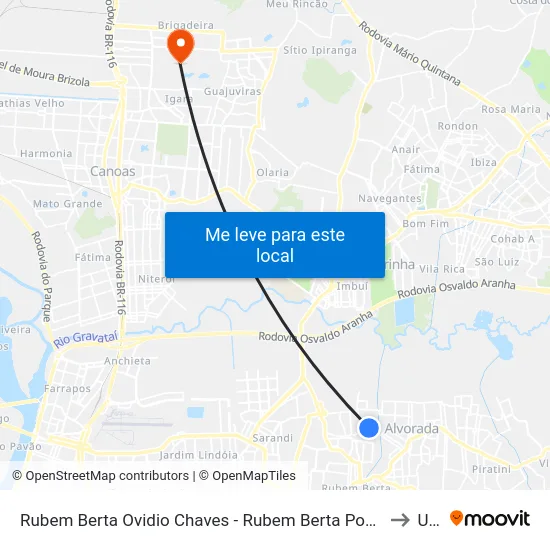 Rubem Berta Ovidio Chaves - Rubem Berta Porto Alegre - Rs 91170-330 Brasil to Ulbra map