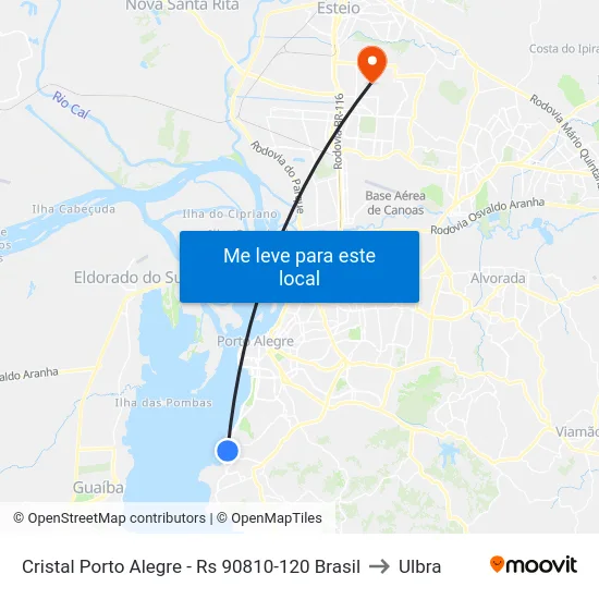 Cristal Porto Alegre - Rs 90810-120 Brasil to Ulbra map