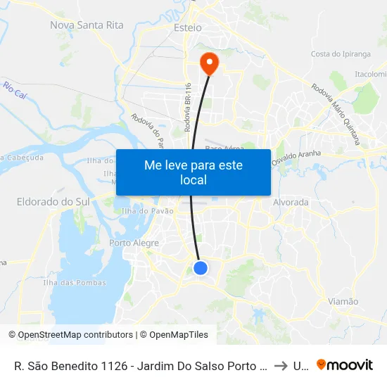 R. São Benedito 1126 - Jardim Do Salso Porto Alegre - Rs 91410-410 Brasil to Ulbra map