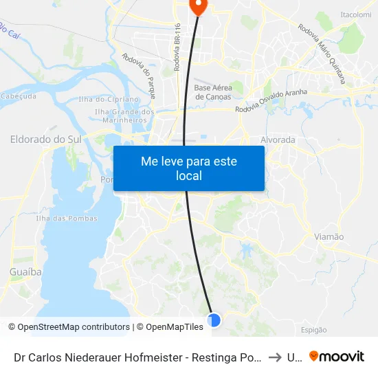Dr Carlos Niederauer Hofmeister - Restinga Porto Alegre - Rs 91790-360 Brasil to Ulbra map