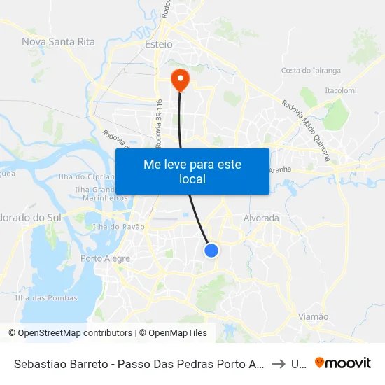Sebastiao Barreto - Passo Das Pedras Porto Alegre - Rs 91230-510 Brasil to Ulbra map