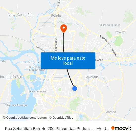 Rua Sebastião Barreto 200 Passo Das Pedras Porto Alegre - Rs 91230-430 Brasil to Ulbra map