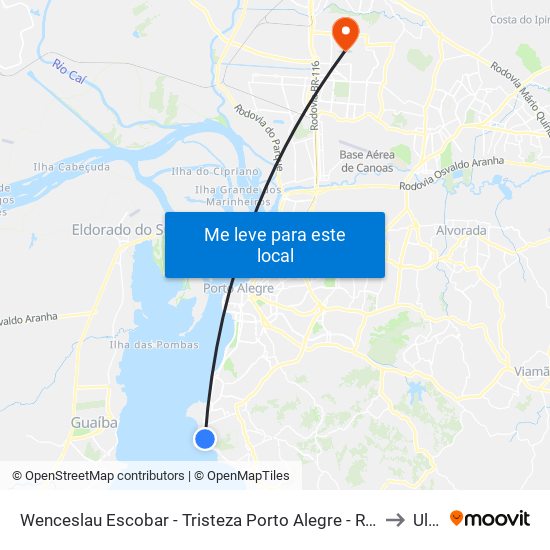 Wenceslau Escobar - Tristeza Porto Alegre - Rs 91900-000 Brasil to Ulbra map