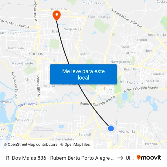 R. Dos Maias 836 - Rubem Berta Porto Alegre - Rs 91170-200 Brasil to Ulbra map