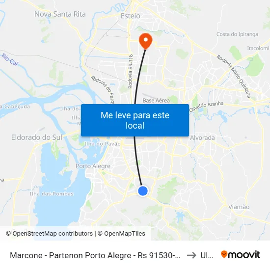 Marcone - Partenon Porto Alegre - Rs 91530-160 Brasil to Ulbra map