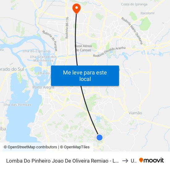 Lomba Do Pinheiro Joao De Oliveira Remiao - Lomba Do Pinheiro Porto Alegre - Rs 91570-730 Brasil to Ulbra map