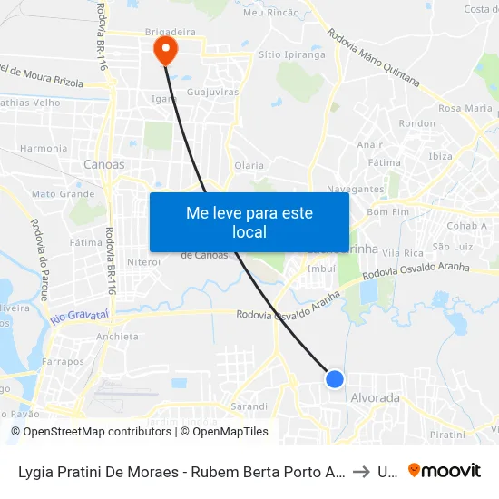 Lygia Pratini De Moraes - Rubem Berta Porto Alegre - Rs 91170-400 Brasil to Ulbra map