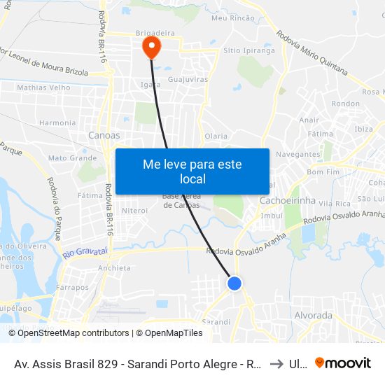 Av. Assis Brasil 829 - Sarandi Porto Alegre - Rs 91140-001 Brasil to Ulbra map