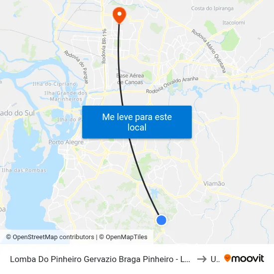 Lomba Do Pinheiro Gervazio Braga Pinheiro - Lomba Do Pinheiro Porto Alegre - Rs 91570-650 Brasil to Ulbra map