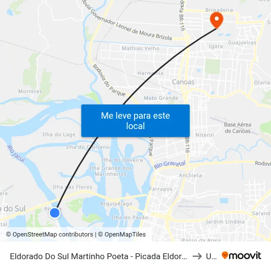 Eldorado Do Sul Martinho Poeta - Picada Eldorado Do Sul - Rs 92990-000 Brasil to Ulbra map