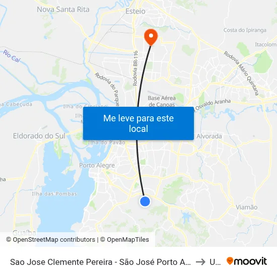 Sao Jose Clemente Pereira - São José Porto Alegre - Rs 91520-550 Brasil to Ulbra map