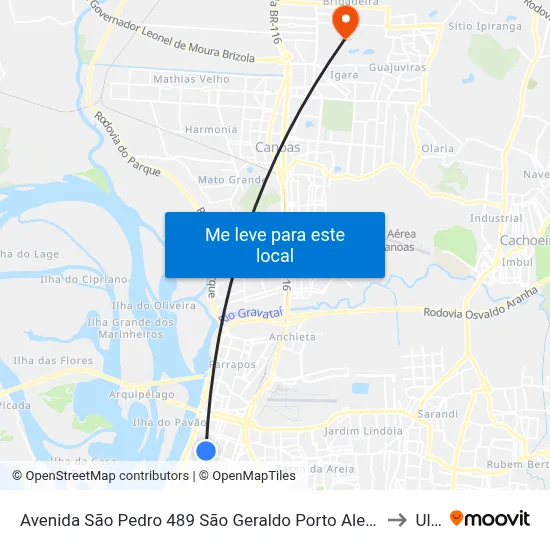 Avenida São Pedro 489 São Geraldo Porto Alegre - Rs 90230-120 Brasil to Ulbra map