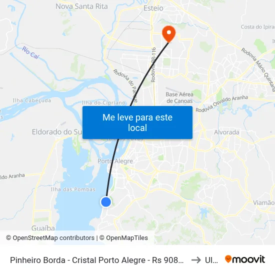 Pinheiro Borda - Cristal Porto Alegre - Rs 90810-150 Brasil to Ulbra map