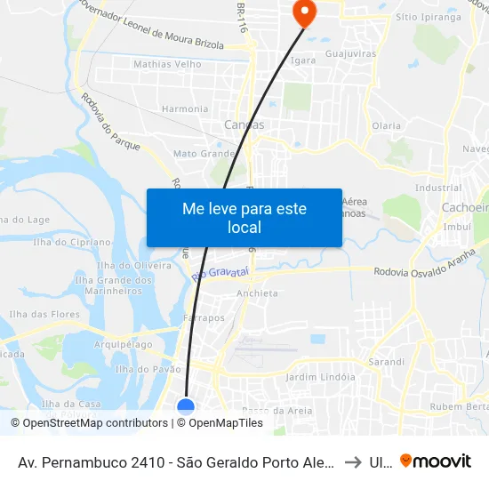 Av. Pernambuco 2410 - São Geraldo Porto Alegre - Rs 90220-002 Brasil to Ulbra map