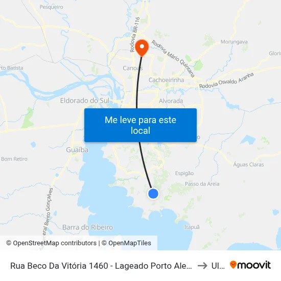 Rua Beco Da Vitória 1460 - Lageado Porto Alegre - Rs 91780 Brasil to Ulbra map