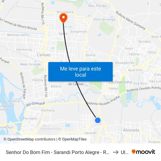 Senhor Do Bom Fim - Sarandi Porto Alegre - Rs 91140-010 Brasil to Ulbra map