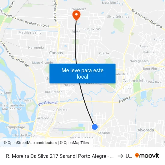 R. Moreira Da Silva 217 Sarandi Porto Alegre - Rio Grande Do Sul 91110-360 Brasil to Ulbra map
