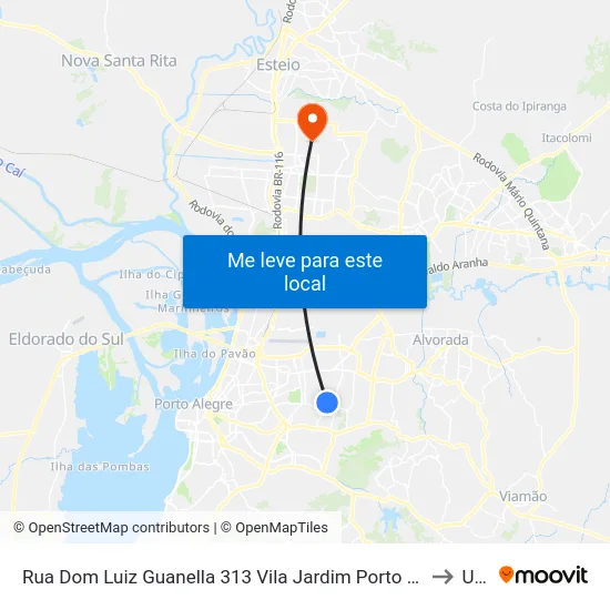 Rua Dom Luiz Guanella 313 Vila Jardim Porto Alegre - Rs 91320-190 Brasil to Ulbra map