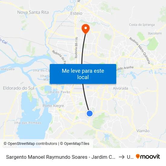 Sargento Manoel Raymundo Soares - Jardim Carvalho Porto Alegre - Rs 91430-213 Brasil to Ulbra map