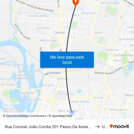 Rua Coronel João Corrêa 201 Passo Da Areia Porto Alegre - Rs 91350-190 Brasil to Ulbra map