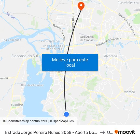 Estrada Jorge Pereira Nunes 3068 - Aberta Dos Morros Porto Alegre - Rs 91787-590 Brasil to Ulbra map