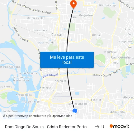 Dom Diogo De Souza - Cristo Redentor Porto Alegre - Rs 91010-004 Brasil to Ulbra map