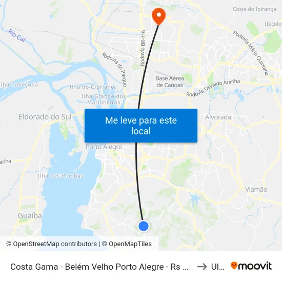 Costa Gama - Belém Velho Porto Alegre - Rs 91787-311 Brasil to Ulbra map