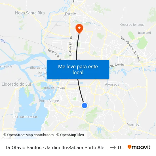 Dr Otavio Santos - Jardim Itu-Sabará Porto Alegre - Rs 91210-000 Brasil to Ulbra map