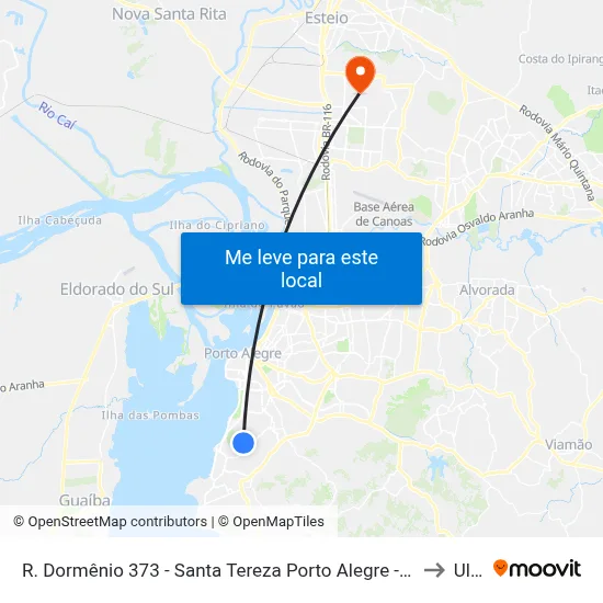 R. Dormênio 373 - Santa Tereza Porto Alegre - Rs 90840-100 Brasil to Ulbra map