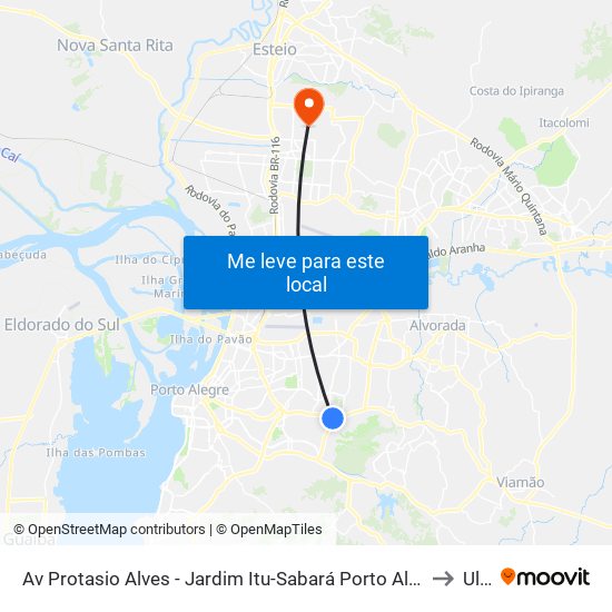 Av Protasio Alves - Jardim Itu-Sabará Porto Alegre - Rs 91210-080 Brasil to Ulbra map