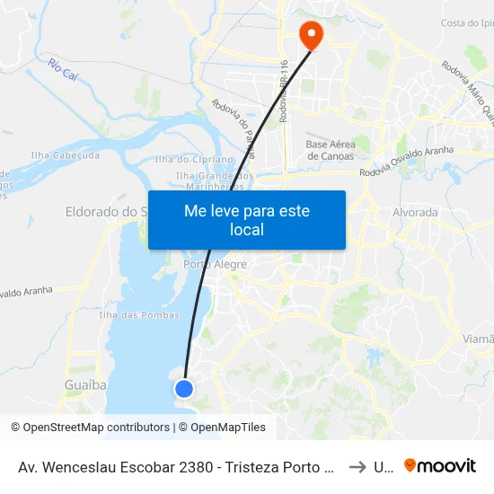 Av. Wenceslau Escobar 2380 - Tristeza Porto Alegre - Rs 91900-000 Brasil to Ulbra map