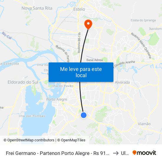 Frei Germano - Partenon Porto Alegre - Rs 91530-040 Brasil to Ulbra map