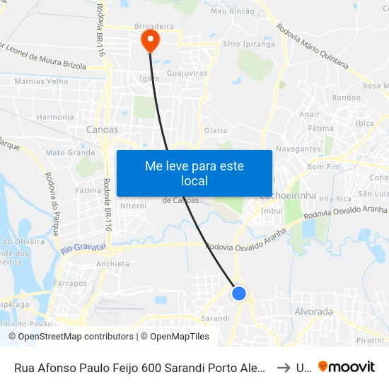 Rua Afonso Paulo Feijo 600 Sarandi Porto Alegre - Rio Grande Do Sul 90009 Brasil to Ulbra map