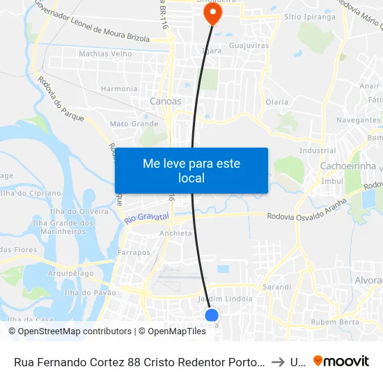 Rua Fernando Cortez 88 Cristo Redentor Porto Alegre - Rs 91350-270 Brasil to Ulbra map