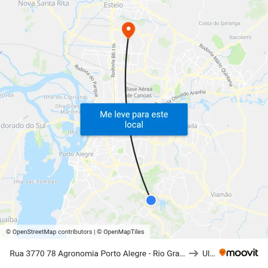Rua 3770 78 Agronomia Porto Alegre - Rio Grande Do Sul 91540 Brasil to Ulbra map