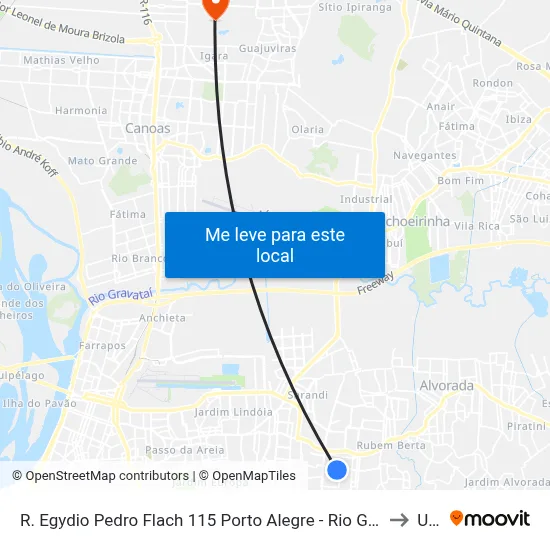 R. Egydio Pedro Flach 115 Porto Alegre - Rio Grande Do Sul 91240-510 Brasil to Ulbra map
