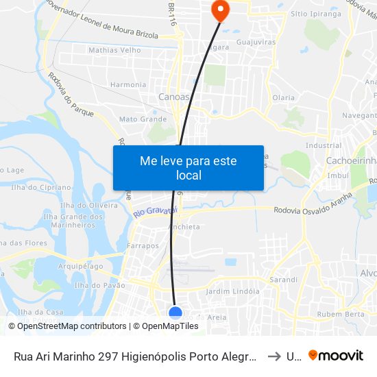 Rua Ari Marinho 297 Higienópolis Porto Alegre - Rio Grande Do Sul 90520 Brasil to Ulbra map