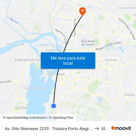 Av. Otto Niemeyer 2235 - Tristeza Porto Alegre - Rs Brasil to Ulbra map