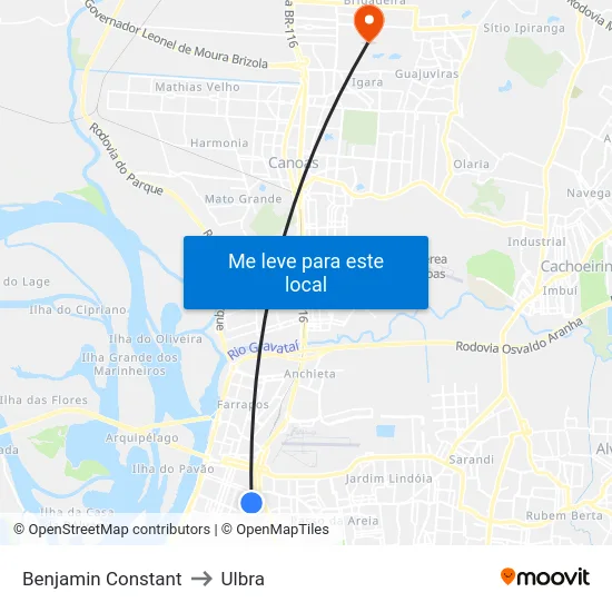 Benjamin Constant to Ulbra map